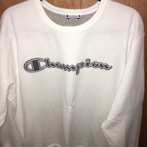 White Champion very soft crew neck